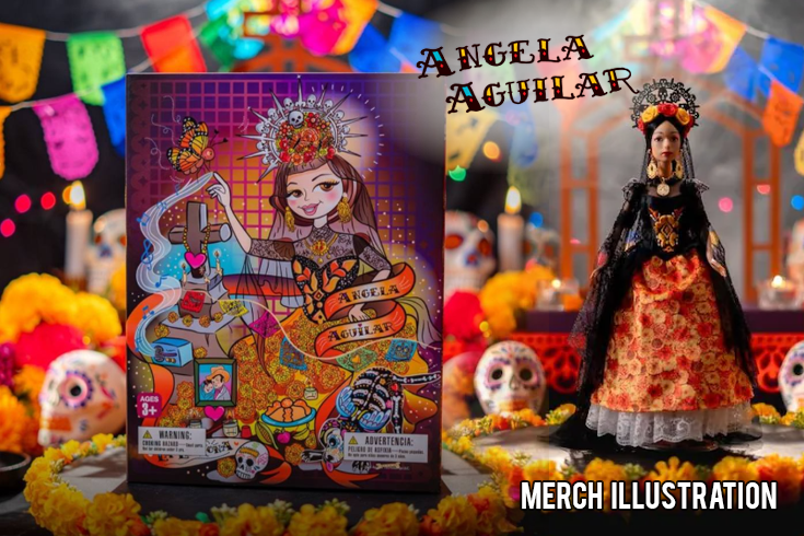 Ilustracion para packagin Angela Aguilar muñecas